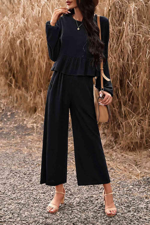 Elegantly Comfy Cropped Wide Leg Pants And Top Set - MXSTUDIO.COM