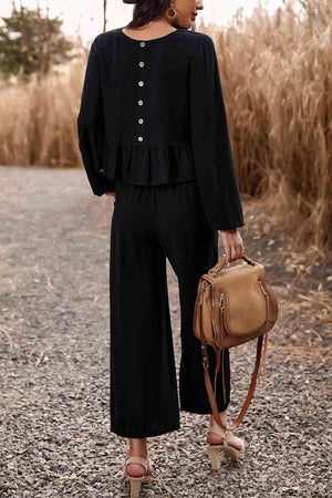 Elegantly Comfy Cropped Wide Leg Pants And Top Set - MXSTUDIO.COM