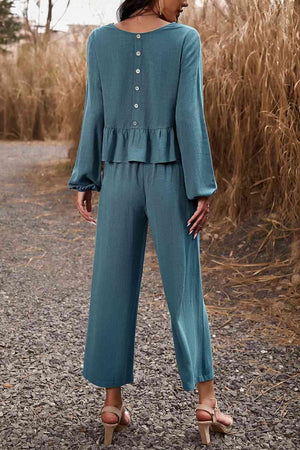 Elegantly Comfy Cropped Wide Leg Pants And Top Set - MXSTUDIO.COM