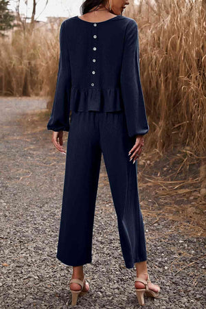 Elegantly Comfy Cropped Wide Leg Pants And Top Set - MXSTUDIO.COM