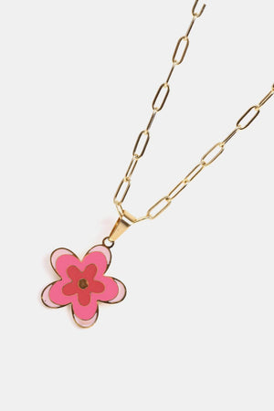 Elegantly Fashioned Flower Pendant Stainless Steel Necklace - MXSTUDIO.COM