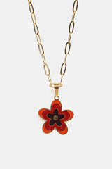 Elegantly Fashioned Flower Pendant Stainless Steel Necklace - MXSTUDIO.COM