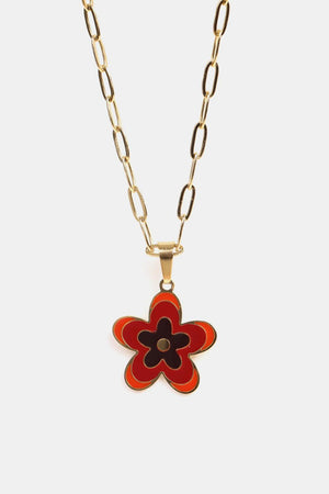 Elegantly Fashioned Flower Pendant Stainless Steel Necklace - MXSTUDIO.COM