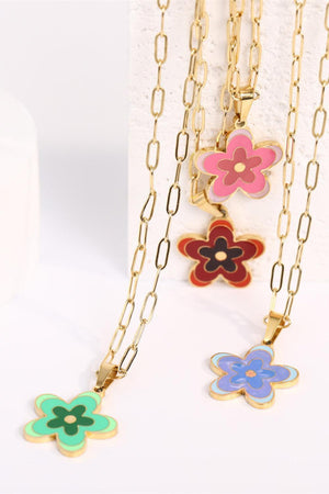 Elegantly Fashioned Flower Pendant Stainless Steel Necklace - MXSTUDIO.COM