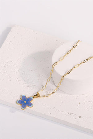 Elegantly Fashioned Flower Pendant Stainless Steel Necklace - MXSTUDIO.COM