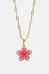 Elegantly Fashioned Flower Pendant Stainless Steel Necklace - MXSTUDIO.COM