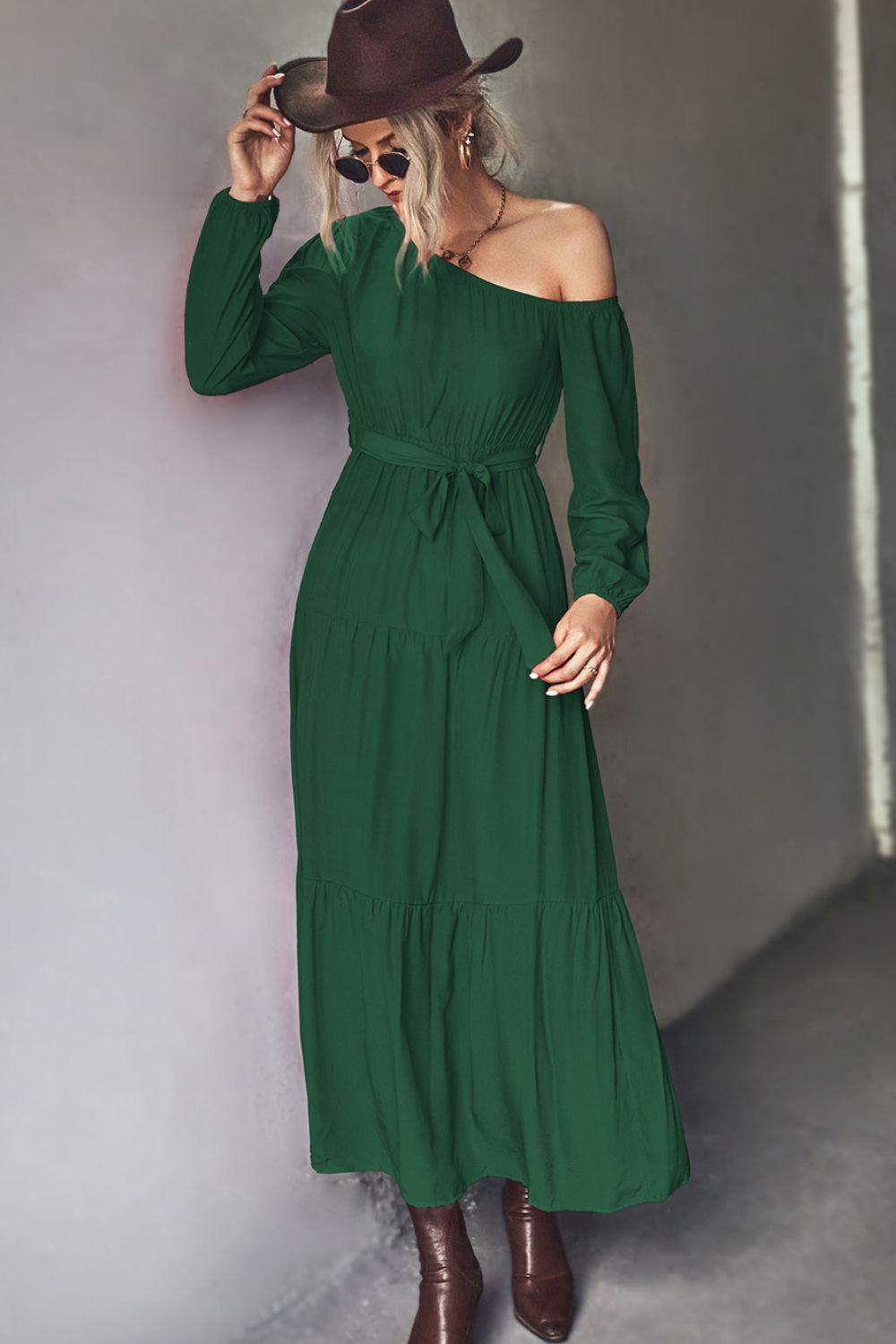 Elite One-Shoulder Tiered Maxi Dress - MXSTUDIO.COM