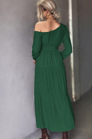 Elite One-Shoulder Tiered Maxi Dress - MXSTUDIO.COM