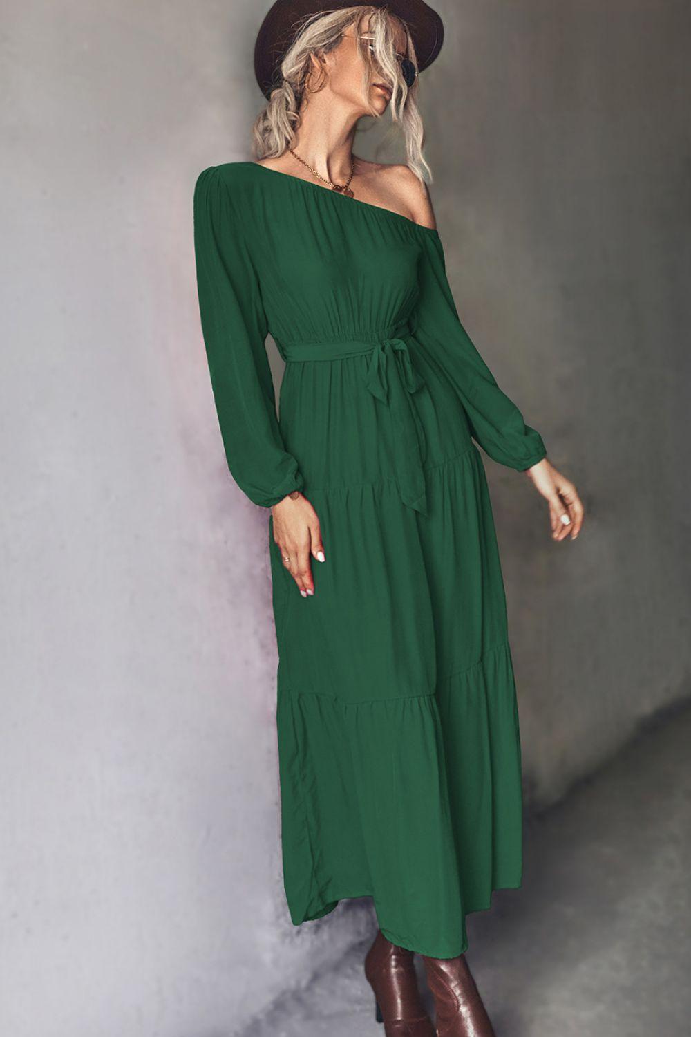 Elite One-Shoulder Tiered Maxi Dress - MXSTUDIO.COM