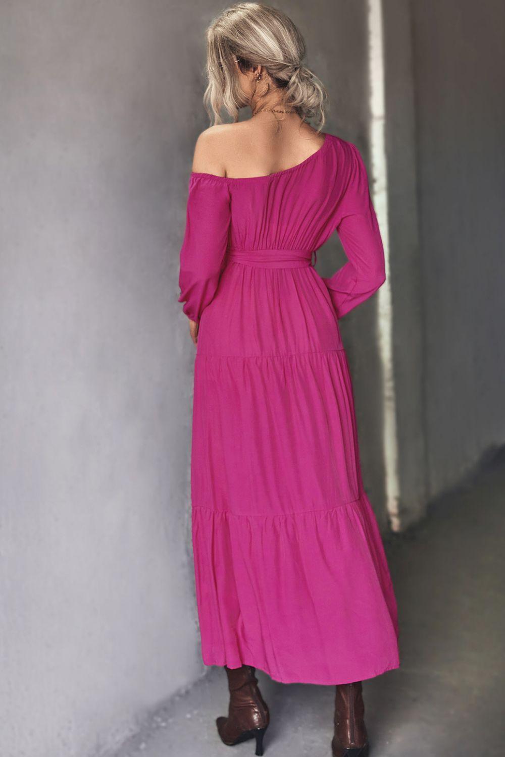 Elite One-Shoulder Tiered Maxi Dress - MXSTUDIO.COM