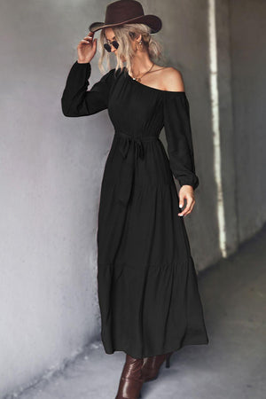 Elite One-Shoulder Tiered Maxi Dress - MXSTUDIO.COM