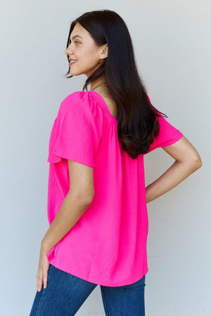 Embrace Femininity Square Neck Short Sleeve Top - MXSTUDIO.COM