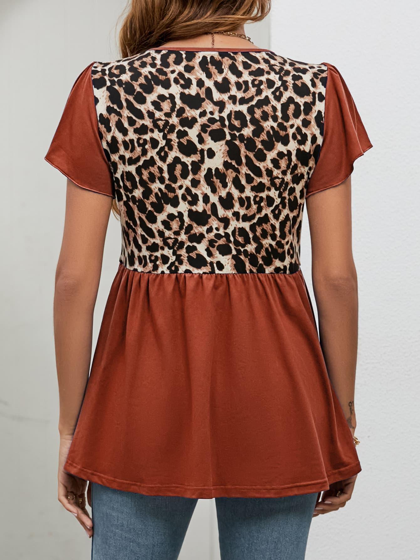 Embrace Feminity Leopard Baby Doll Blouse - MXSTUDIO.COM