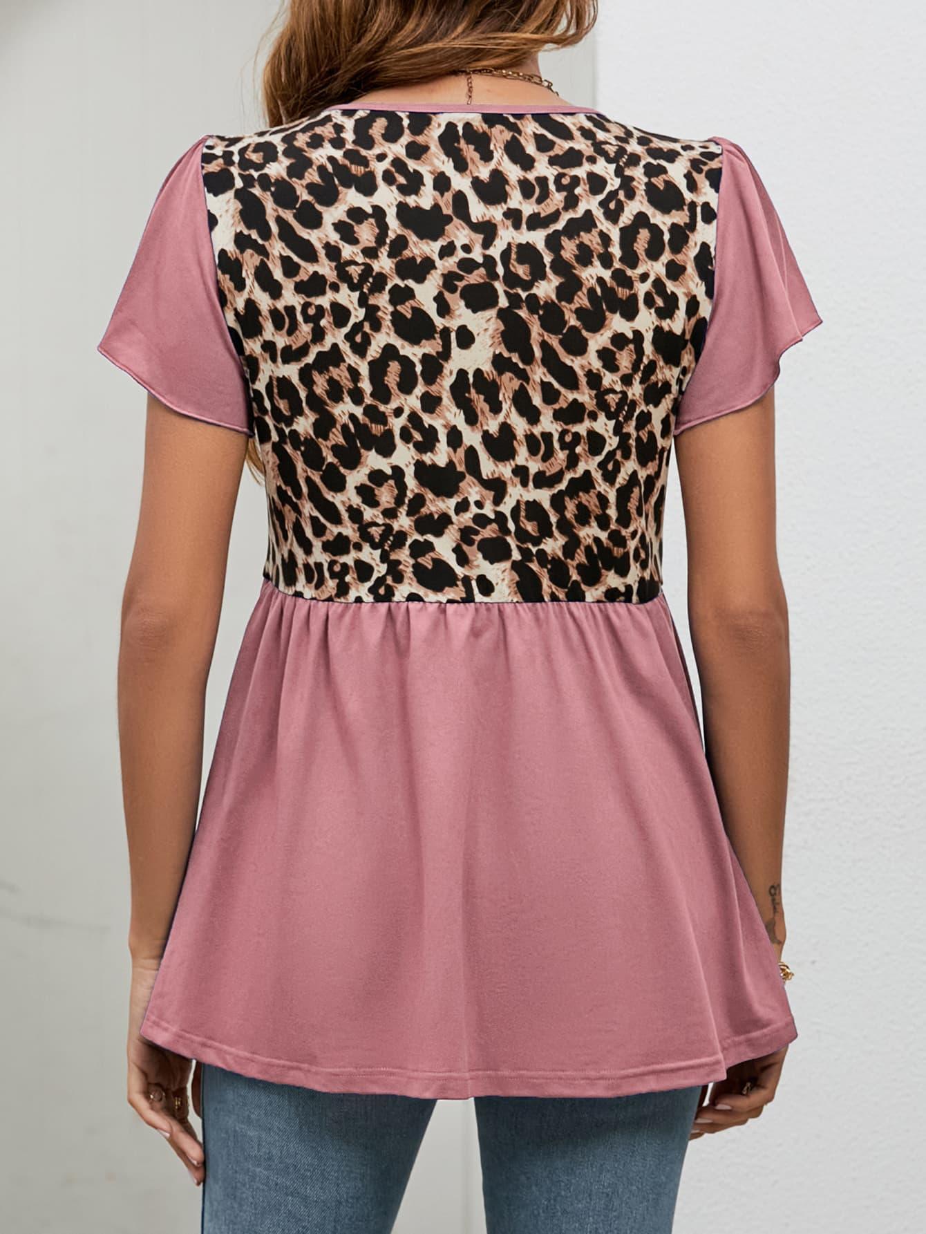 Embrace Feminity Leopard Baby Doll Blouse - MXSTUDIO.COM