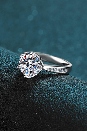 Embrace Glamour Zircon Accents 3 Carat Moissanite Ring - MXSTUDIO.COM