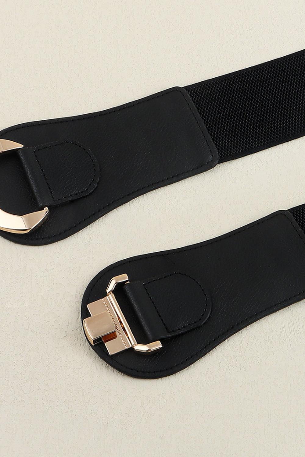 Embrace Self-Worth Alloy Buckle Wide Stretch Waist Belt - MXSTUDIO.COM