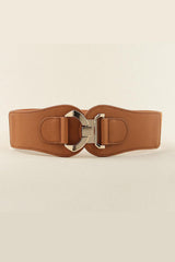 Embrace Self-Worth Alloy Buckle Wide Stretch Waist Belt - MXSTUDIO.COM