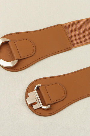 Embrace Self-Worth Alloy Buckle Wide Stretch Waist Belt - MXSTUDIO.COM