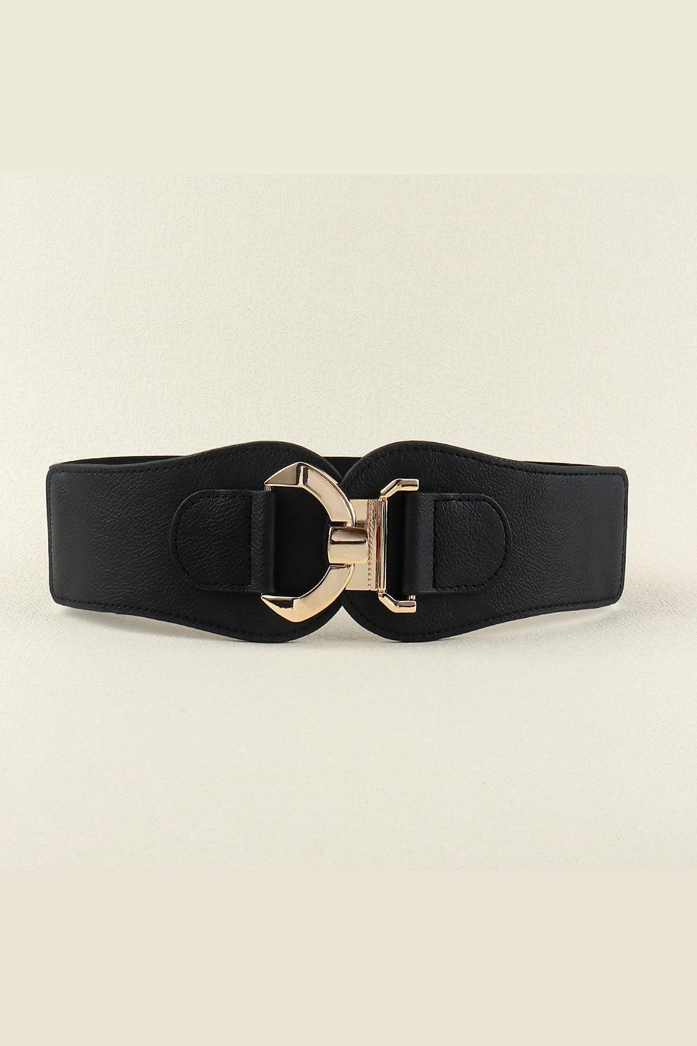 Embrace Self-Worth Alloy Buckle Wide Stretch Waist Belt - MXSTUDIO.COM