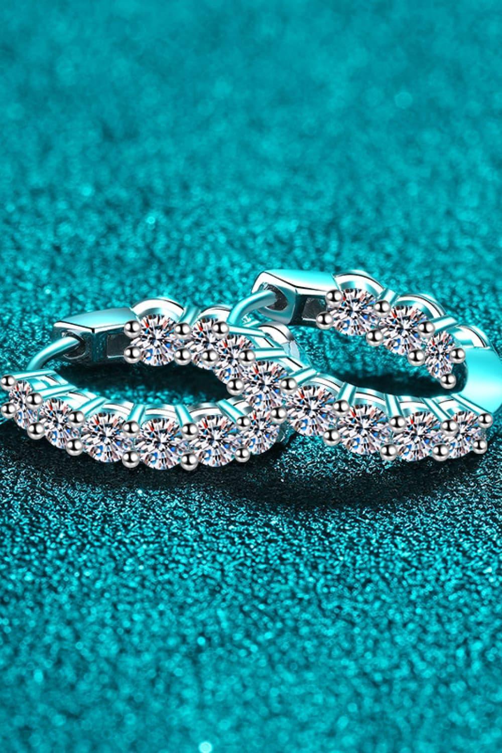 Embrace Sparkle 1.8 Carat Moissanite Hoop Earrings - MXSTUDIO.COM