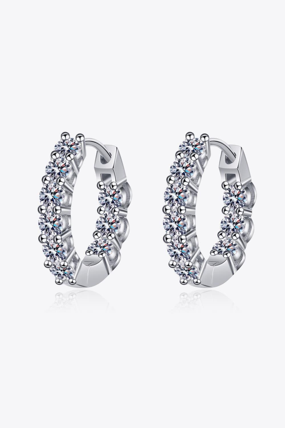 Embrace Sparkle 1.8 Carat Moissanite Hoop Earrings - MXSTUDIO.COM