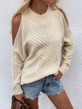 Embrace The Chill Cold Shoulder Tunic Sweater - MXSTUDIO.COM