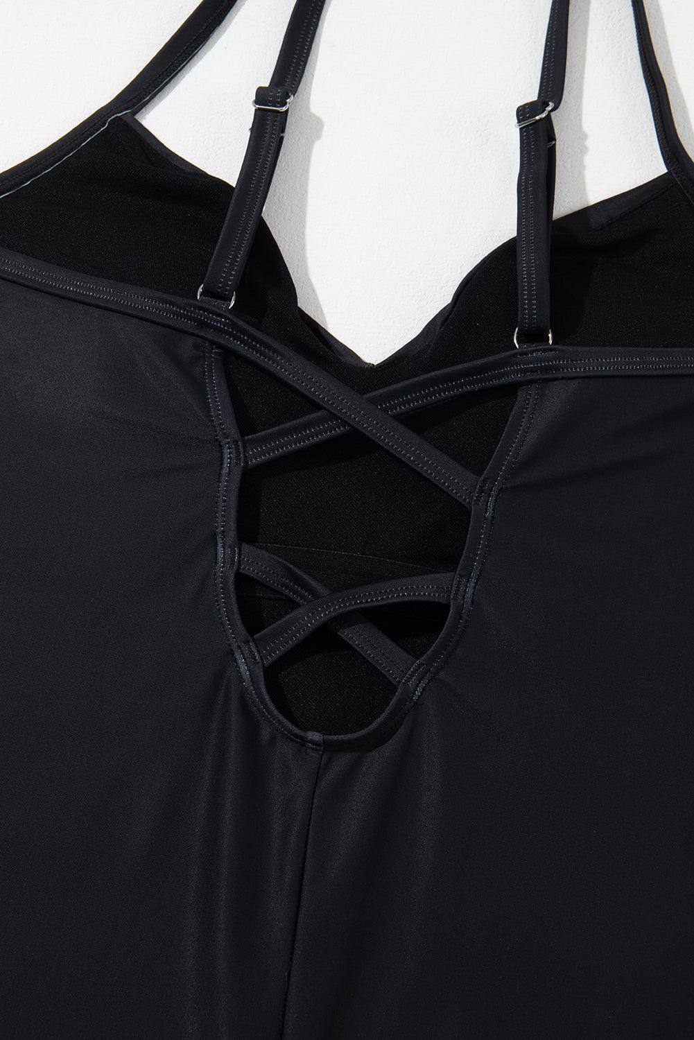 a women's black sports bra with laces