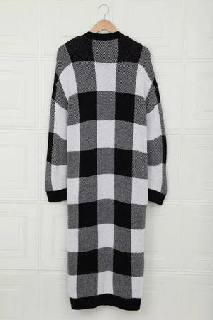 Empowered Duster Buffalo Plaid Cardigan - MXSTUDIO.COM