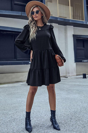 Empowered Woman Black Tiered Dress - MXSTUDIO.COM