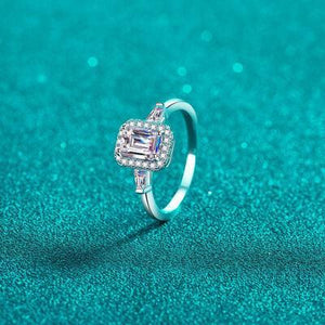 a diamond ring on a blue background