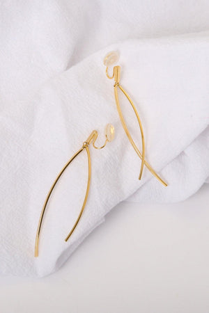 Enchanting 18K Gold Plated Clip On Drop Earrings - MXSTUDIO.COM