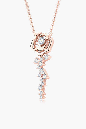 Enchanting Flower Pendant Moissanite Necklace - MXSTUDIO.COM