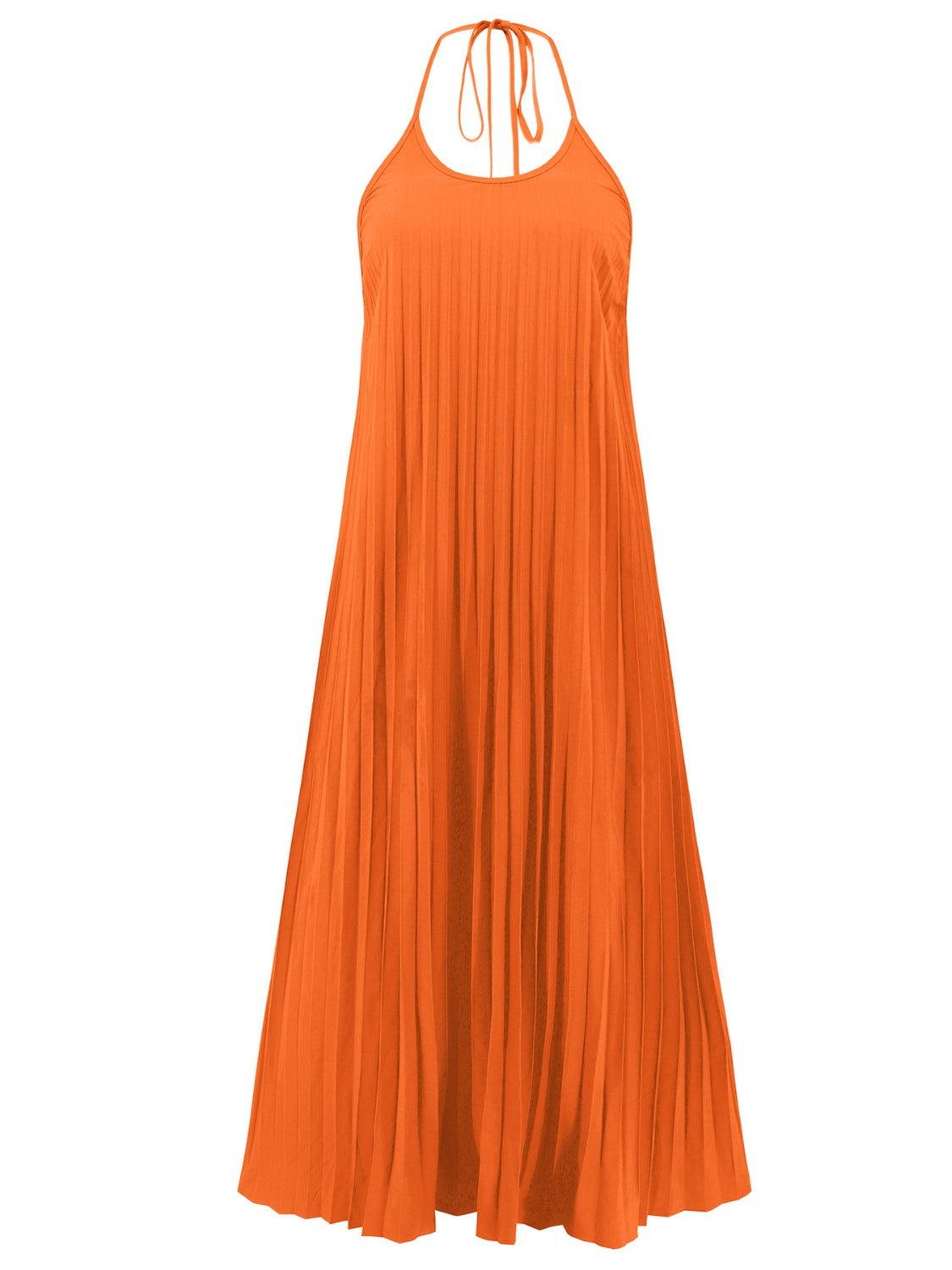 a women's orange dress on a white background