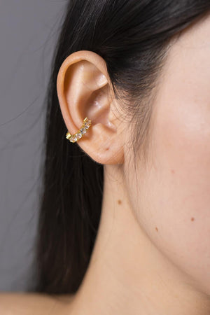 Encouraging Scene Inlaid Zircon Cuff Single Earring - MXSTUDIO.COM