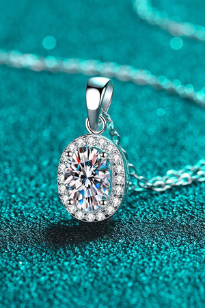 Encrusted 1 Carat Moissanite Oval Necklace - MXSTUDIO.COM