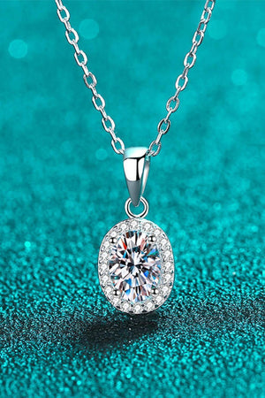 Encrusted 1 Carat Moissanite Oval Necklace - MXSTUDIO.COM