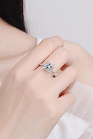 Encrusted Princess Cut 1 Carat Moissanite Ring - MXSTUDIO.COM