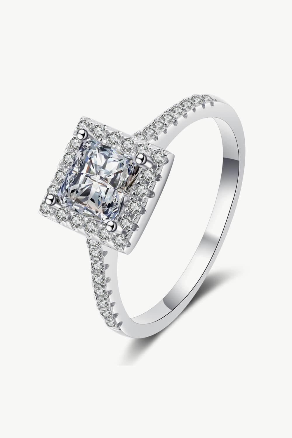 Encrusted Princess Cut 1 Carat Moissanite Ring - MXSTUDIO.COM