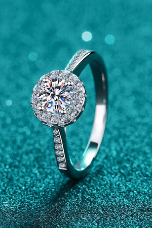 Encrusted Round Cut 1 Carat Moissanite Ring - MXSTUDIO.COM