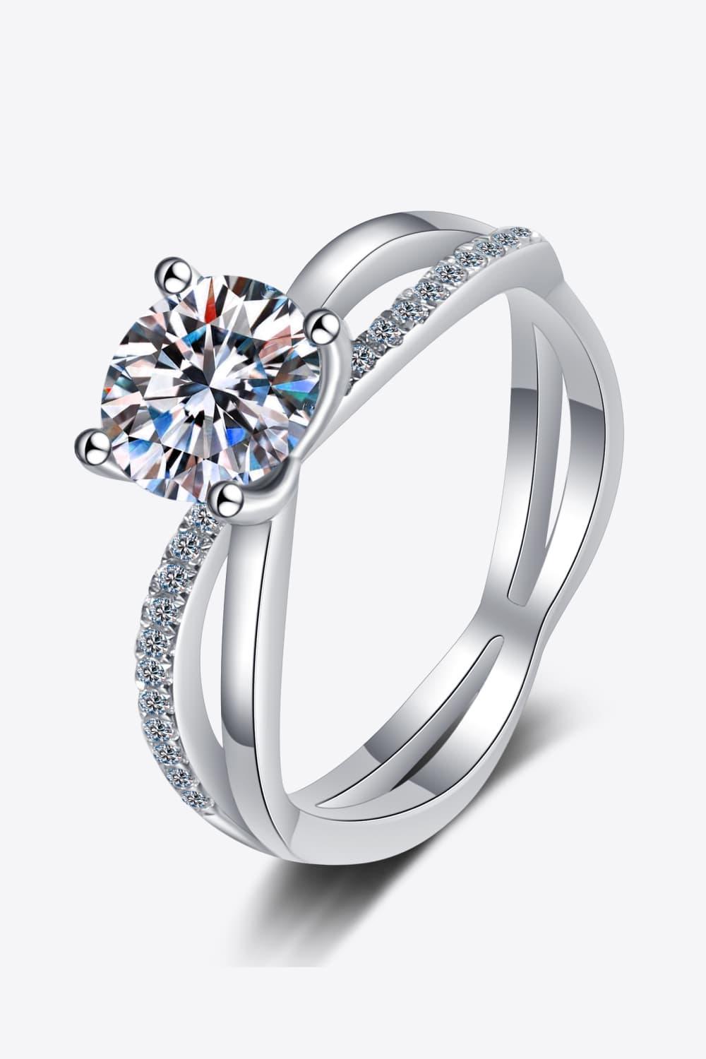 Endless Glam 1 Carat Split Shank Moissanite Ring - MXSTUDIO.COM