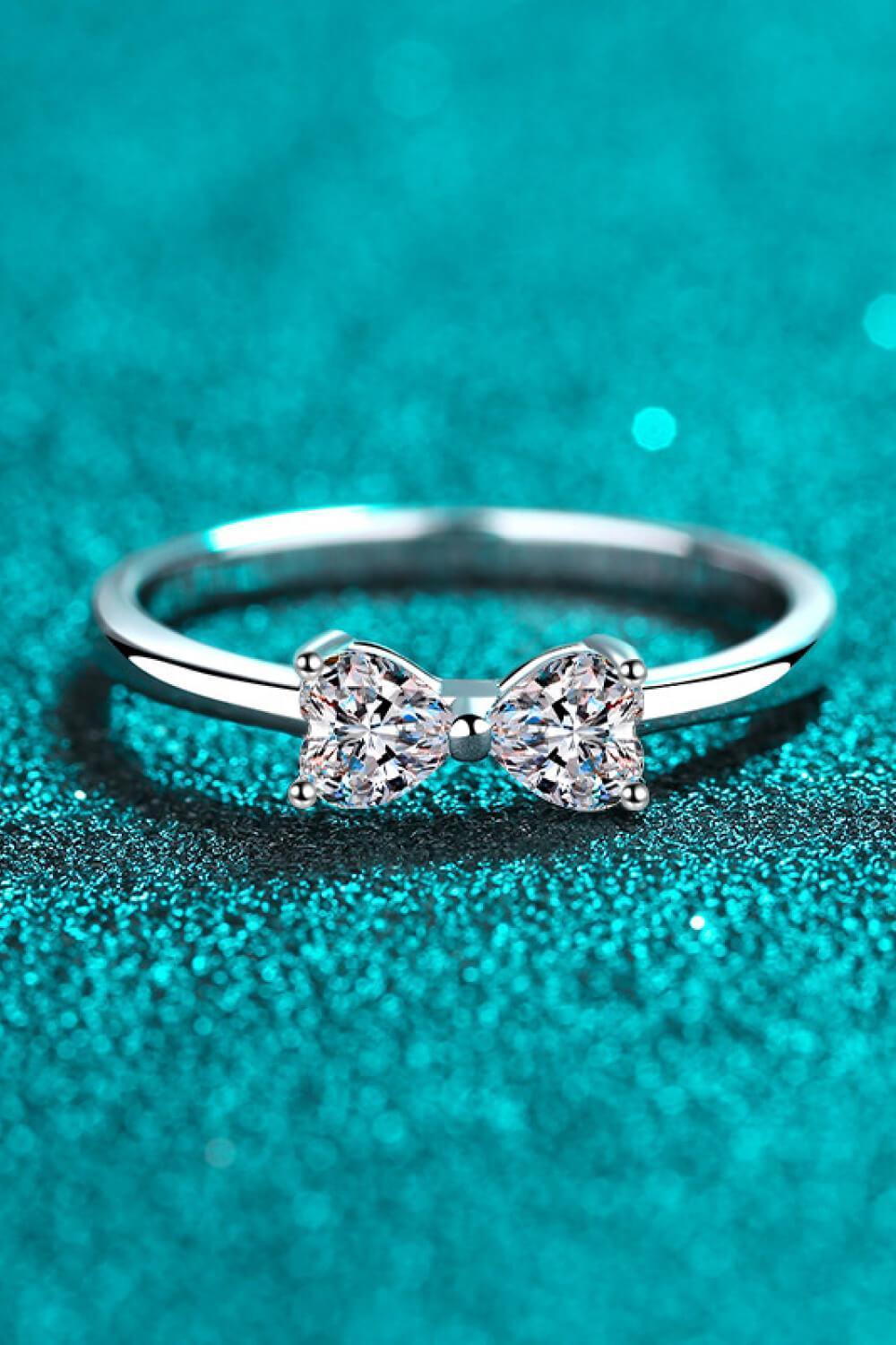 Endless Shine Bow Sterling Silver Moissanite Ring - MXSTUDIO.COM