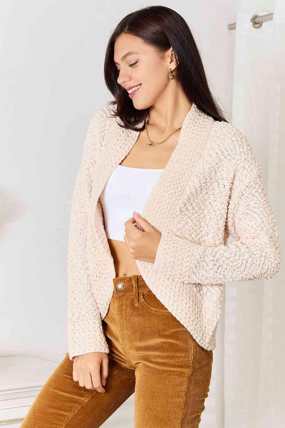 Enduring Coziness Cream Plus Size Open Front Cardigan - MXSTUDIO.COM