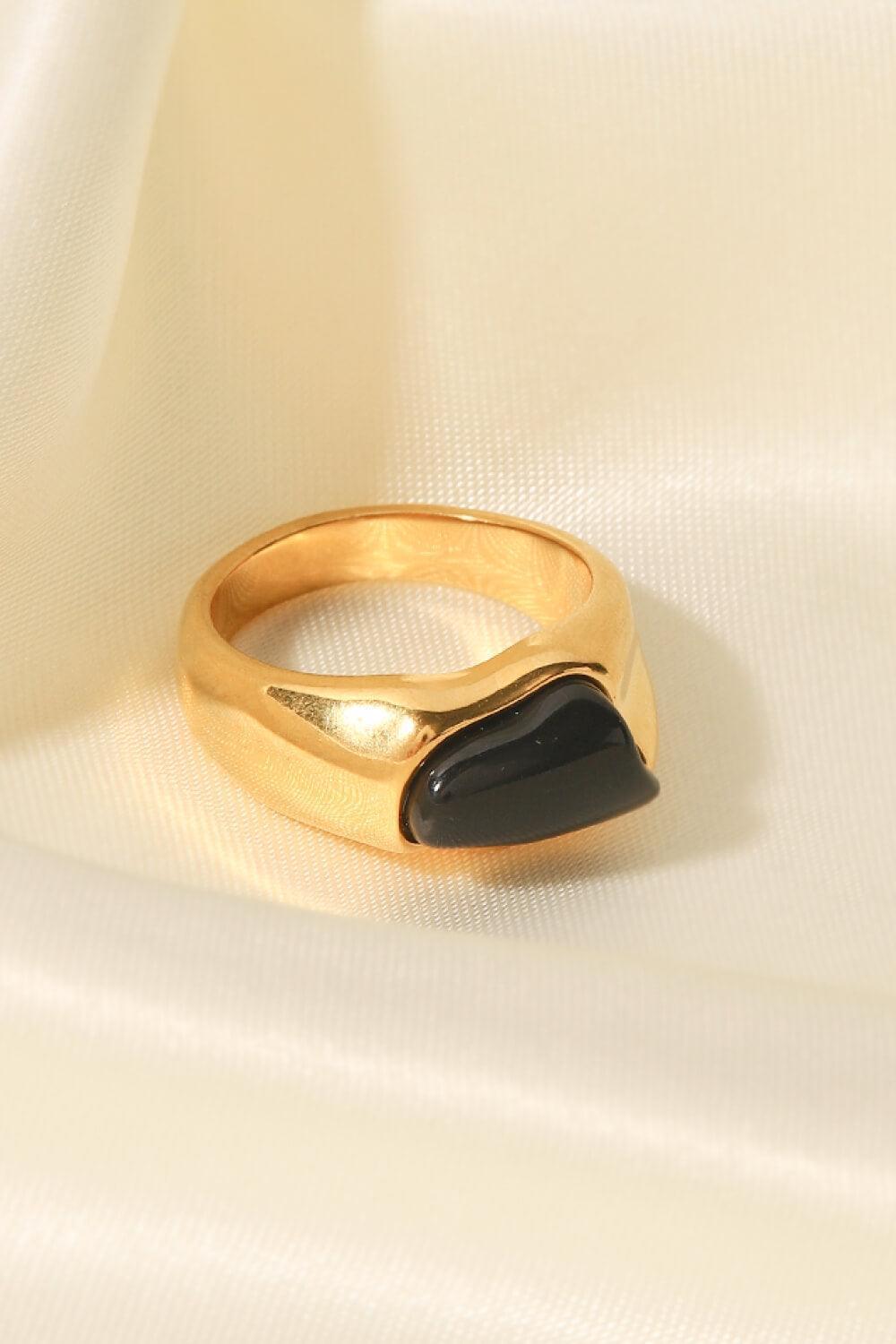 Enduring Inlaid Natural Stone Stainless Steel Ring - MXSTUDIO.COM