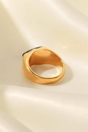 Enduring Inlaid Natural Stone Stainless Steel Ring - MXSTUDIO.COM