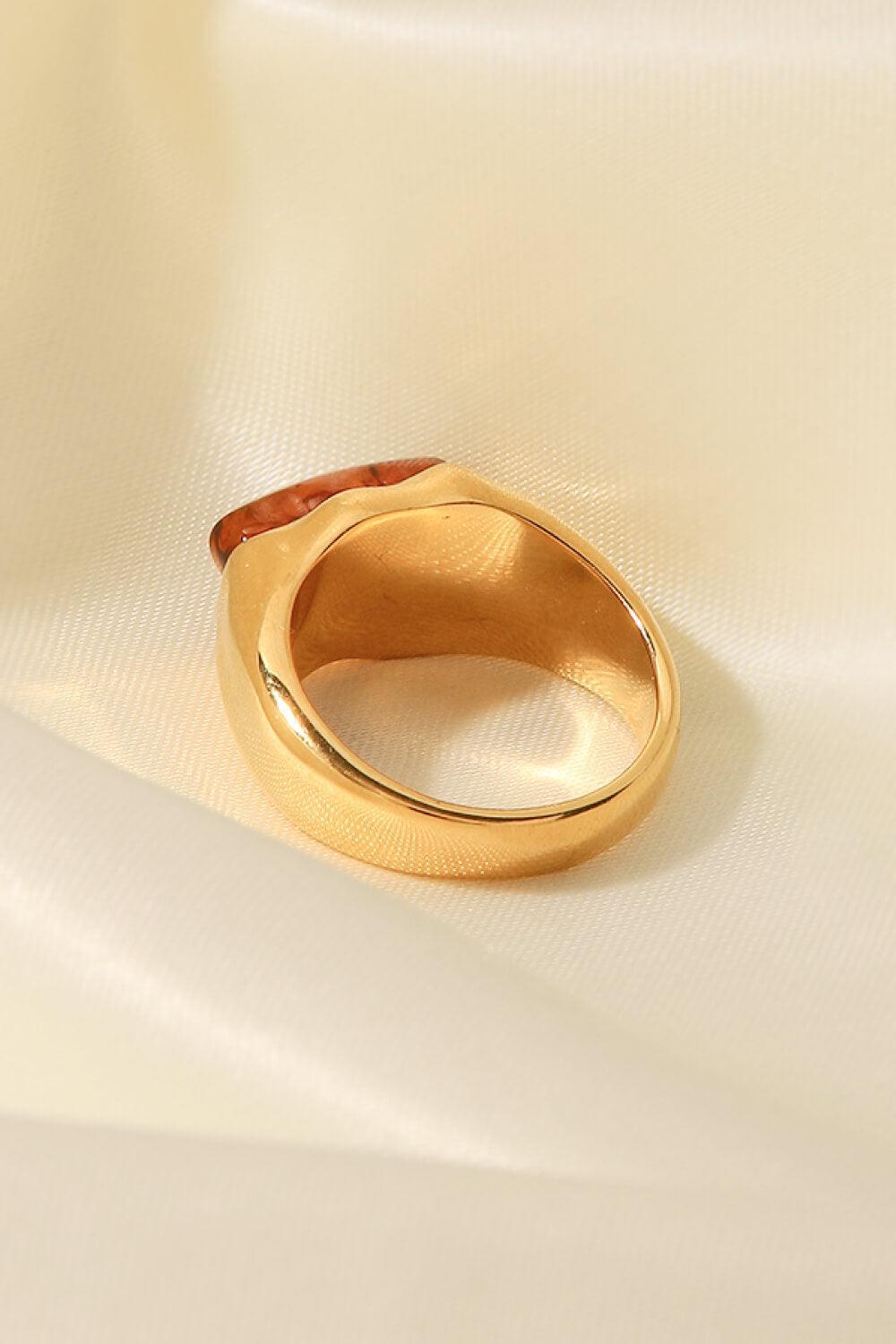 Enduring Inlaid Natural Stone Stainless Steel Ring - MXSTUDIO.COM