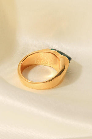 Enduring Inlaid Natural Stone Stainless Steel Ring - MXSTUDIO.COM