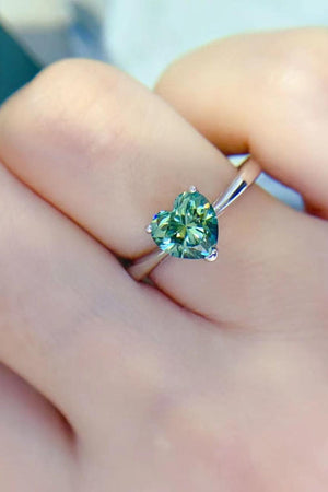 Enduring Radiance Heart 1 Carat Moissanite Ring - MXSTUDIO.COM