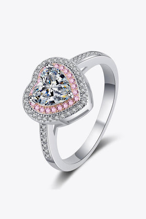 Enduring Shine 1 Carat Moissanite Heart Ring - MXSTUDIO.COM