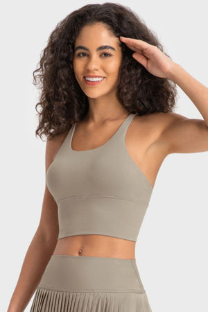 Energetic Crisscross Ladder Back Gym Sports Bra - MXSTUDIO.COM