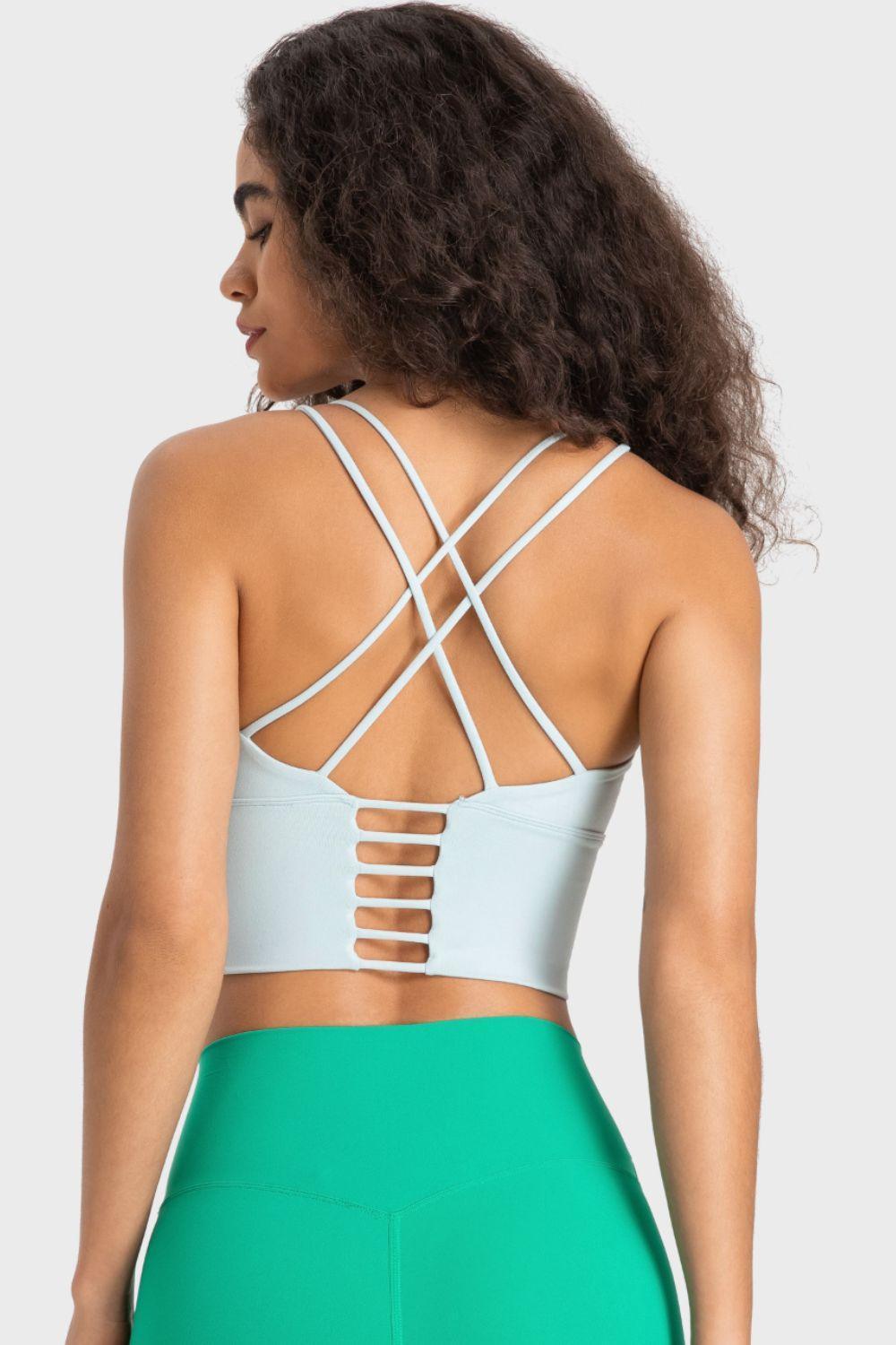 Energetic Crisscross Ladder Back Gym Sports Bra - MXSTUDIO.COM